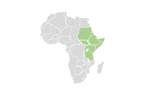 regional map of east african countries